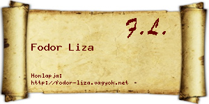 Fodor Liza névjegykártya